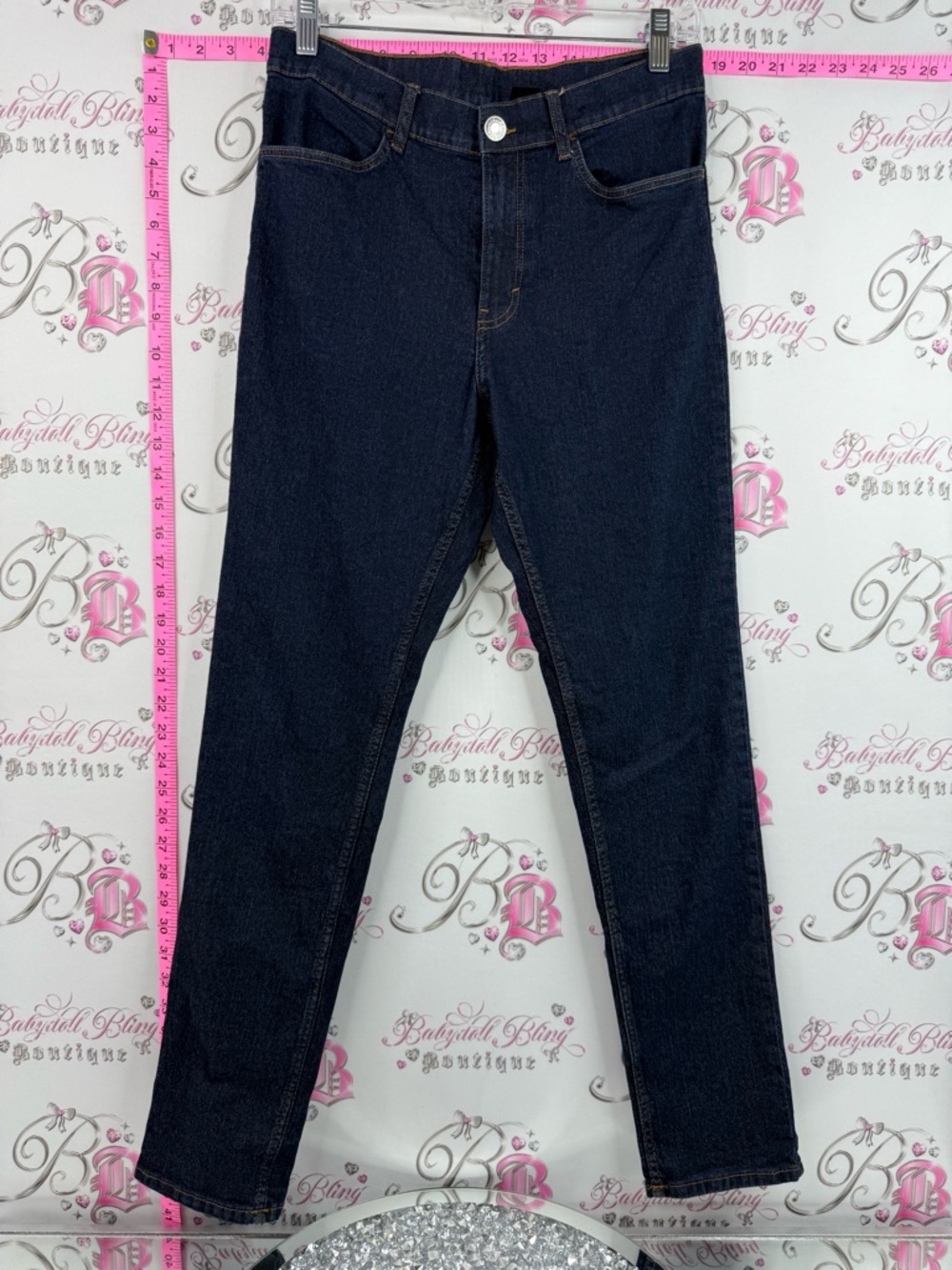 Denim&Co jeans dark wash Dark Blue Straight Leg Women's Jeans